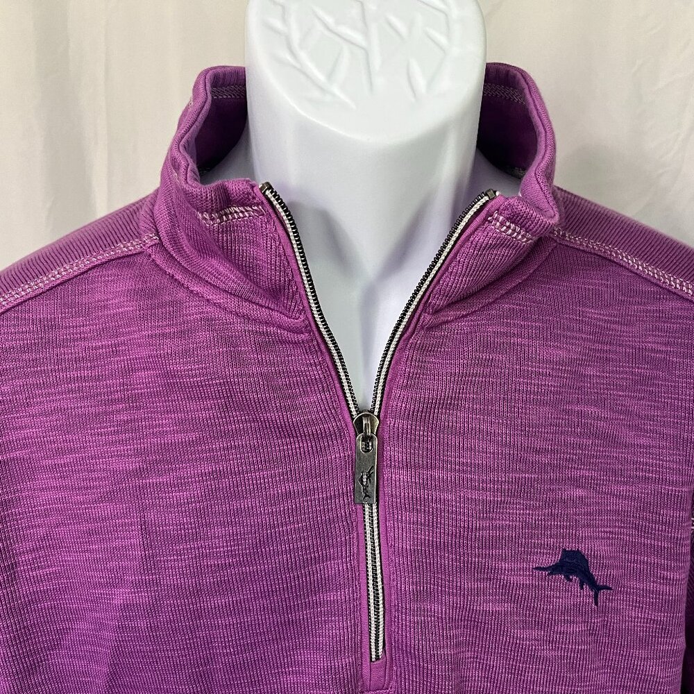 Tommy Bahama Men’s 1/4 Zip Sweater Pullover Purple Long Sleeve M 🔥 EUC 🌴